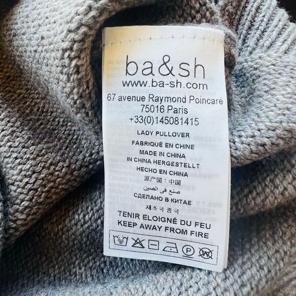 BA&SH Keane Lace-Up Cuff Wool &‎ Cotton Sweater, Tan, Size Small, DESIGNER, NWT - Picture 7 of 16